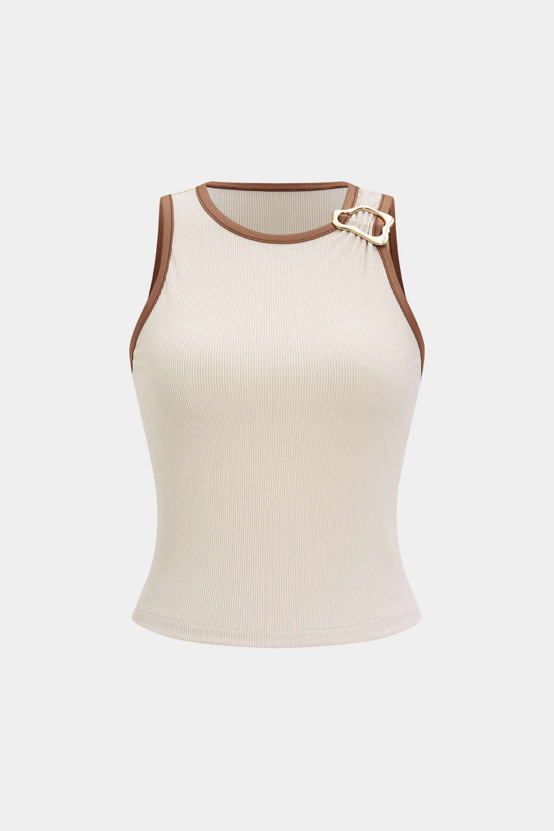 Contrast Metallic Decor Sleeveless Tank Top