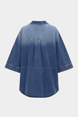 Denim Tie-Up Long Sleeve Shirt