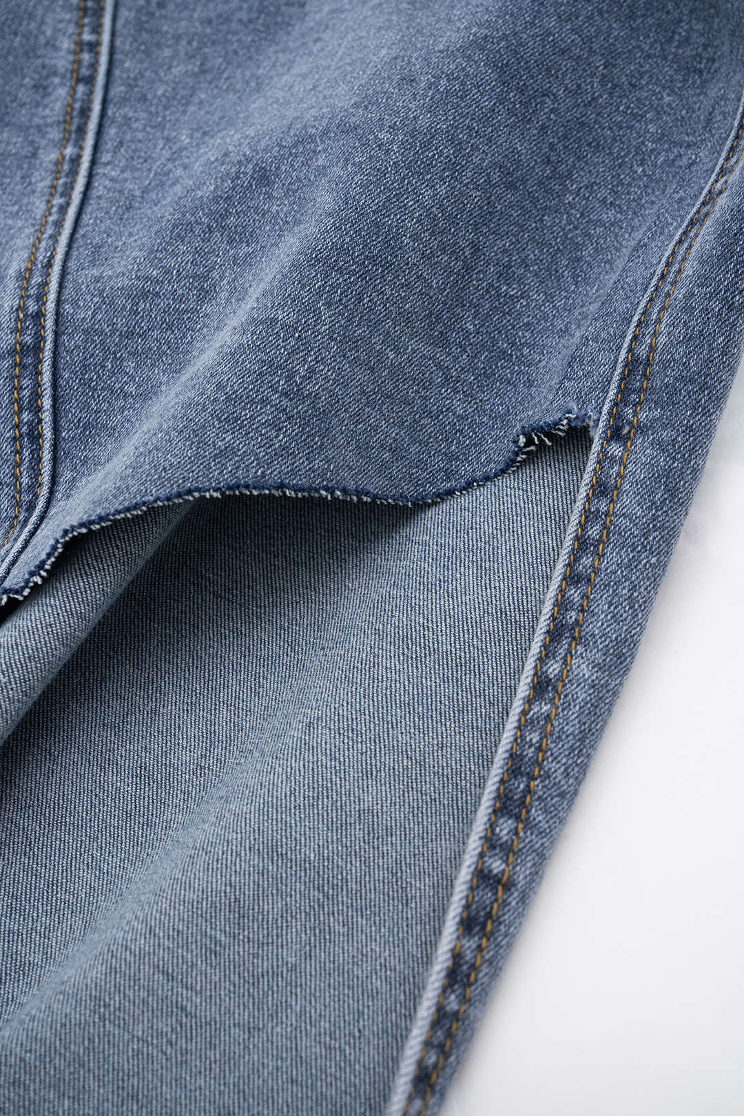 Denim Asymmetry Button Skirt