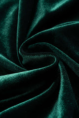 Draped Cowl Neck Velvet Long Sleeve Mini Dress